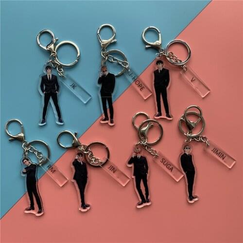7pcs/lot 2020 The Festa Acrylic keychain JUNGKOOK JIMIN SUGA V JHOPE RM JIN Kpop Pendant Keyring Fans Gift