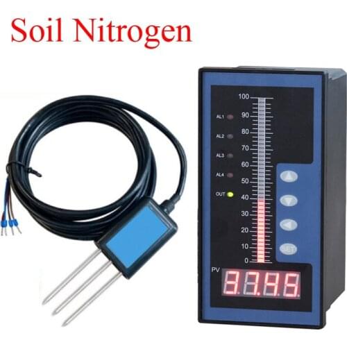 Measuring soil nitrogen content measure sensor and digital meter with 4 relay output N garden earth farm Fertility detect