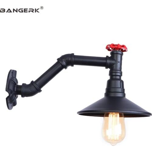 E27 Retro Loft Decor Edison Lights Wall Sconce Industrial Water Pipe Wall Lamps Black Iron LED Wall Lamp Bedside Home Lighting