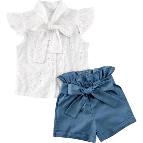 NEW 2020 Toddler Kids Baby Girls T-shirt Top Pants Shorts Outfits 2pcs Clothes Sets