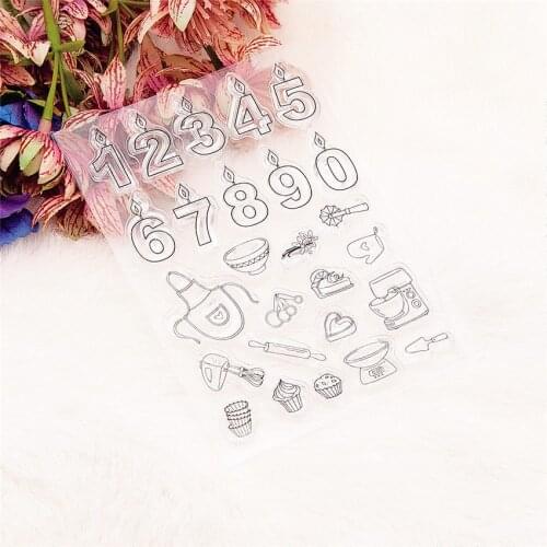 Hot Sale Birthday Candles Transparent Clear Stamps / Silicone Seals Roller Stamp For DIY Scrapbooking Photo Album/Card Making