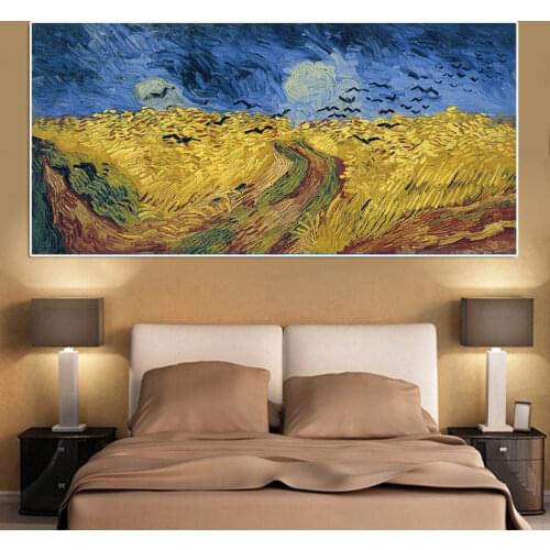 Van Gogh Wheat Field Crows Posters and Prints Impressionist Landscape Oil Painting on Canvas Wall Art Picture for Living Room