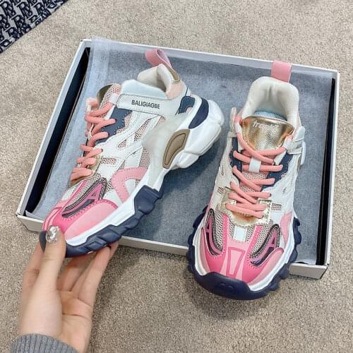 Summer Colorful Women Sneakers 2021 Brand Design Sport Shoes For Women Fashion Mixed Colors Girls Pink Trendy Chunky Trainers