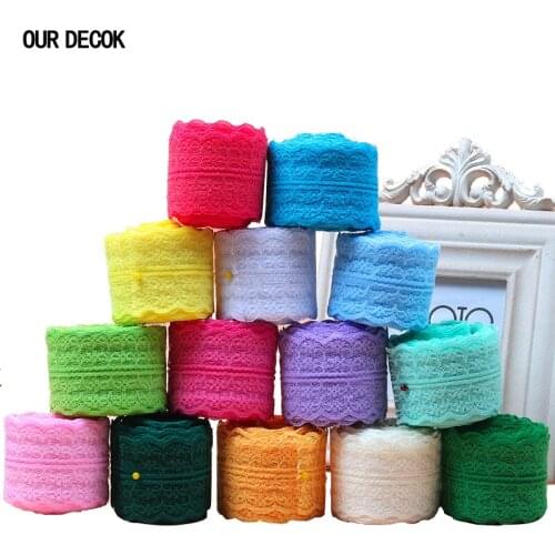 10 Yard/lot Lace Ribbon 4.5cm Width DIY Embroidered Net Lace Trim Fabric For Sewing DIY Clothing Accessories Floral Accessories