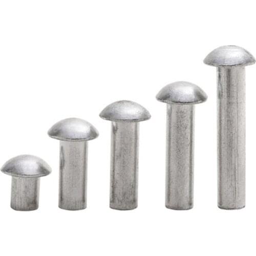 M8 Half Round head Rivet GB867 Aluminum Solid Rivets 16-50mm Length