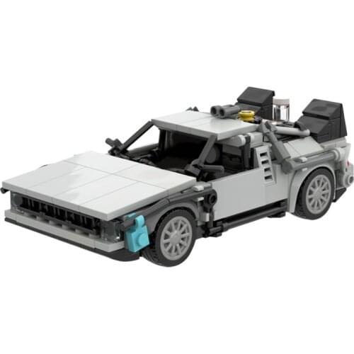 MOC Back to the Futured Time Machine High-tech Car Deloreaning Speed Supercar Building Blocks Bricks Toys