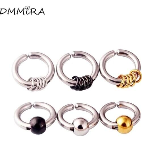 Fashion Men Punk Round Ball Male Earrings Color Titanium Steel Circle Non Piercing Open Hoop Huggie Earrings Brincos Jewelry