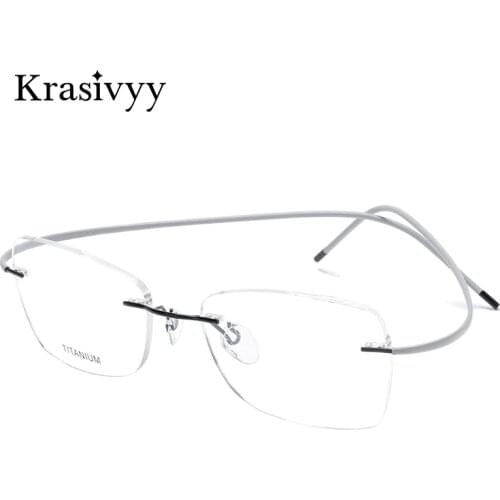 Krasivyy Memory Titanium Rimless Glasses Frame Women Ultralight Optical Prescription Screwless Eyeglasses Frameless Eyewear Men