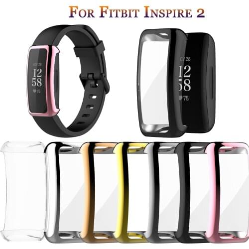 Soft TPU Case For Fitbit Inspire 2 Protective Clear Watch Shell Waterproof Screen Protector Case Cover For Fitbit Inspire2 Watch
