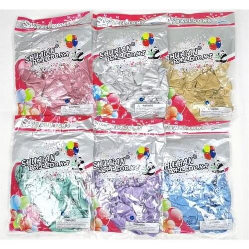 40pcs/Set 5Inch Chorme Rose Gold Mix Color New Glossy Metallic Latex Balloons Thick Pink Green Inflatable Air Globos Baby Shower