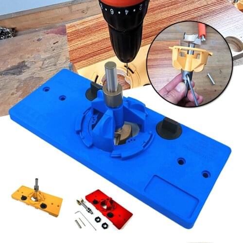 Hinge Jig Drill Concealed Hinge Jig Boring Hole Drill Guide Cutter Bit Set for Cabinet Door Installation JDH88