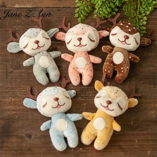 Newborn 100 days cute sleeping elk deer doll with mink beret cute modeling props studio shooting accesories