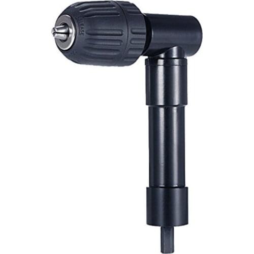 90 Degree Right Angle Keyless Chuck Impact Drill Adapter Electric Power Cordless Drill Attachment Angle Adaptor 8mm Hex Shank