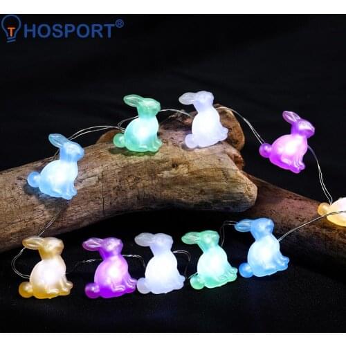 3 Meters 40 Bunny Festive Rabbit Curtain Lamp Decoration LED Easter Light String with Eight Functions Battery Boxs