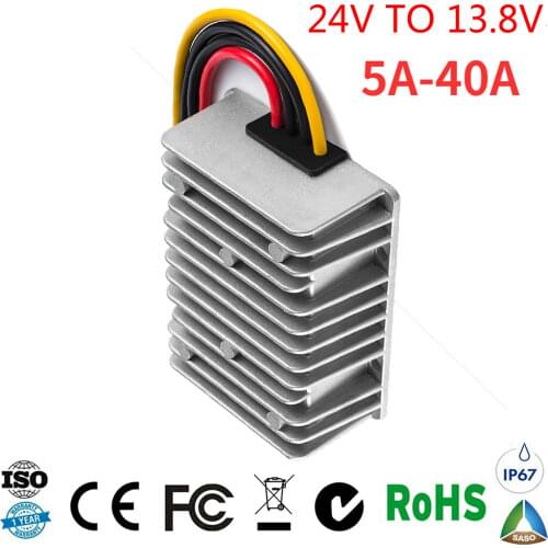 24V to 12V 13.8V 1.5A 3A 5A 10A 15A 20A 30A 40A 60A DC DC Converter Step Down Buck Regulator Voltage Transformer Stabilizer