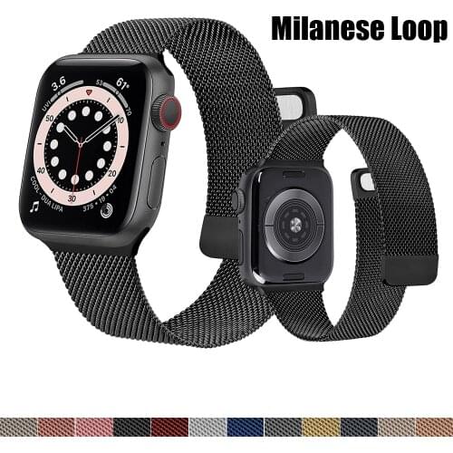 New stainless steel strap for Apple watch band SE 6 44mm 42mm metal Magnetic bracelet for applewatch band 38/40mm iwatch 5 4 3 2