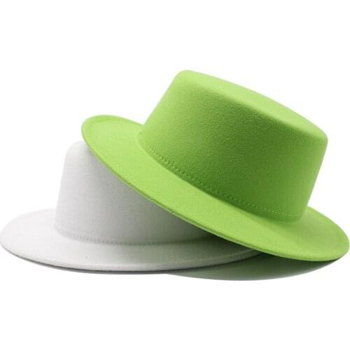 Winter woolen woolen hats mens womens fedora hats flat-top gentleman hats fashionable wild jazz hats felt hats