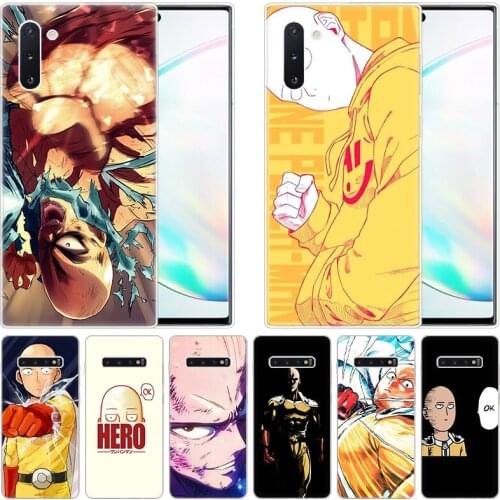 Anime One Punch Man Saitama Silicone Case for Samsung Galaxy Note 10 Pro 9 8 5 M30S M40 S10E S10 5G S9 S8 Plus S7 S6 Edge S5