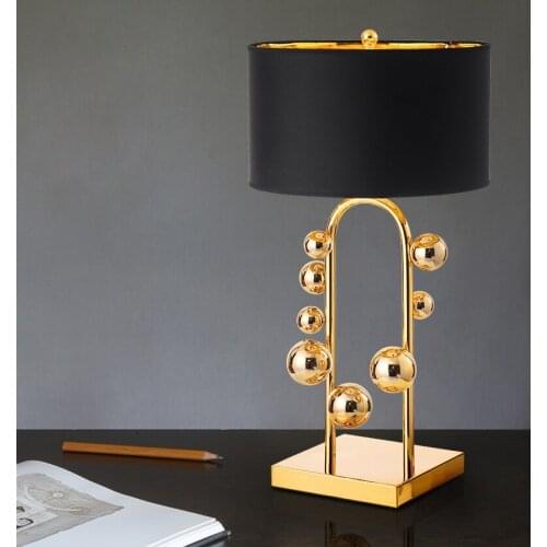 Modern Gold Metal Table Lamp Restaurant Bar Villa Hotel Home Living Room Study Villa Decoration Desk Light TA215