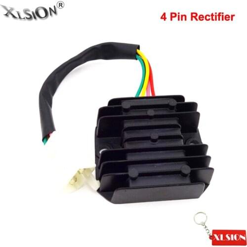 XLSION 4 Wire Male Plug Voltage Regulator Rectifier For 50cc 125cc 150cc Moped GY6 Scooter Honda Motorcycle