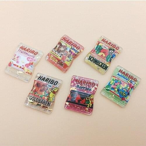 10Pcs/lot Cartoon Glitter Candy Flatback Resin Cabochon Fit Phone Decoration Crafts DIY Embellishments for Scrapbooking 19*25mm