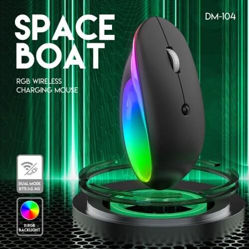 2.4G WiFi Wireless Bluetooth Mouse Rechargeable Marquee Mouse Dual-mode 4-speed DPI Bluetooth 5.1 Gaming Mouse For PC Laptop