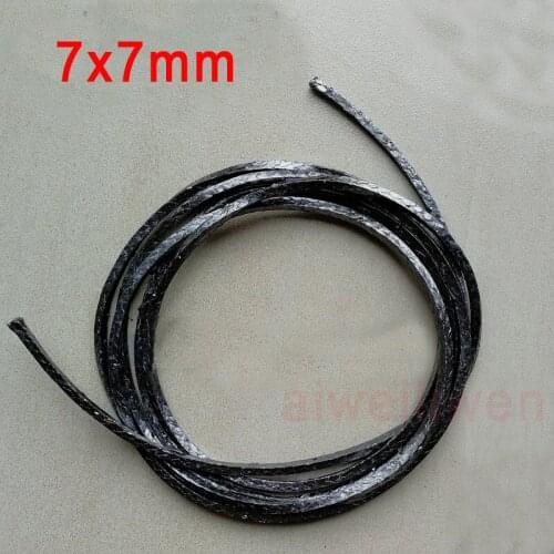 7mm x 7mm Graphite Braided Packing Graphite wire rod Pump valve seal Graphite stuffing sealing Graphite Gland Packing Rope