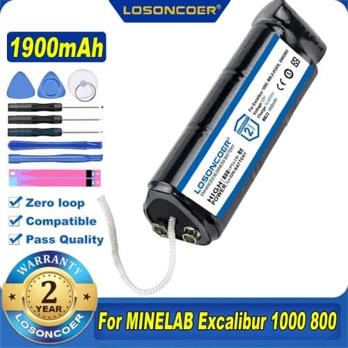 1900mAh Battery For MINELAB Excalibur 1000, Excalibur 800 Metal Detector, Excalibur II PODS, Excalibur SWORD Survey Batteries