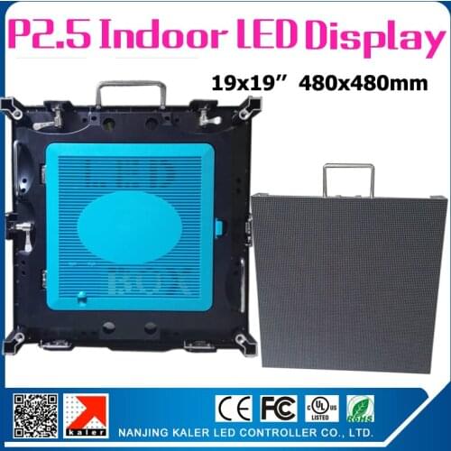 480x480mm P2.5 rental led cabinet high resolution led display wall with LINSN receiving card rainbow cable excellent performance