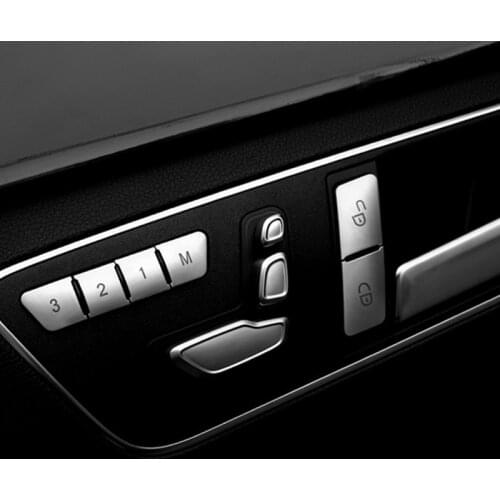 Car Seat Adjustment Memory Button Decorations Lock Switch Button Stickers for Benz E GLK GLE CLA GLA CLS ML GL Class Car Styling