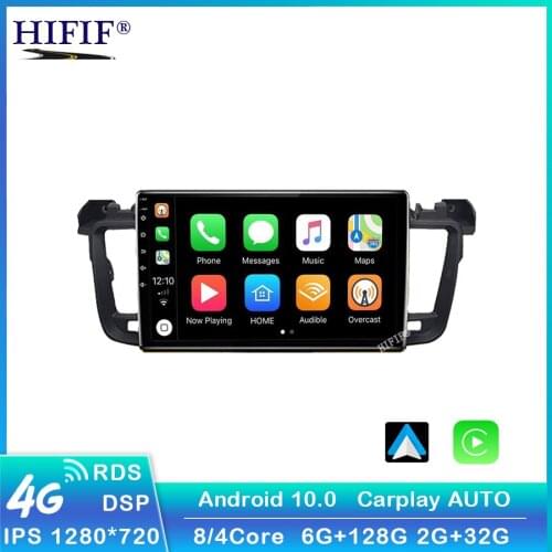 For Peugeot 508 2011-2018 2 Din Android 10 Car Multimedia Player WIFI FM BT GPS Navigation Head Unit with Frame Auto Stereos