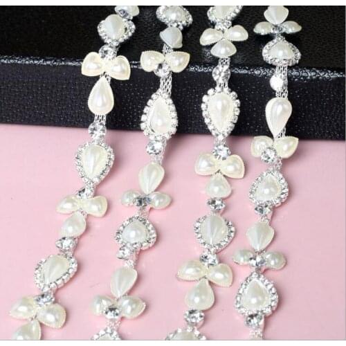 Free Shipping 5 yards Crystal Rhinestone Trim, Rhinestone Applique, Bridal Applique,Wedding Applique,Rhinestone Chain TONG018