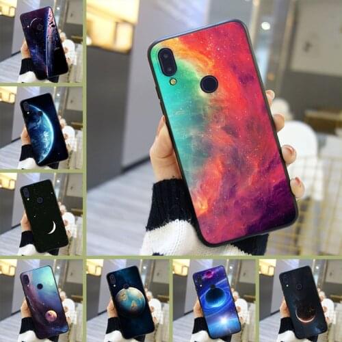 For Xiaomi Redmi K20 Pro 7 7A GO Y2 Y3 Lite Phone Case Silicone Black Star Space Back Cover For Xiaomi Redmi Note 7S 7 PRO Case