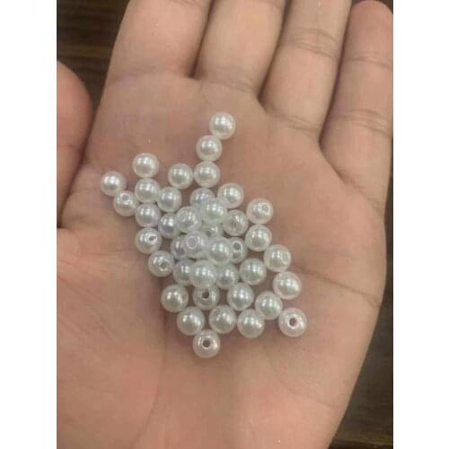 CHONGAI 200Pcs 6mm White ABS Imitation Pearl Loose Charms Ball Beads For Jewelry Making