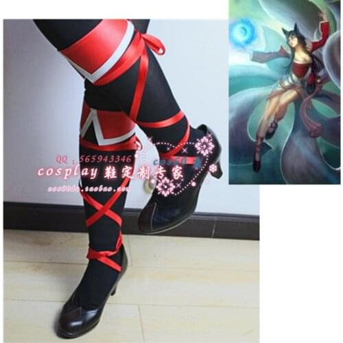 The Nine Tailede Fox Ahri Cosplay Long Shoes Boots S008