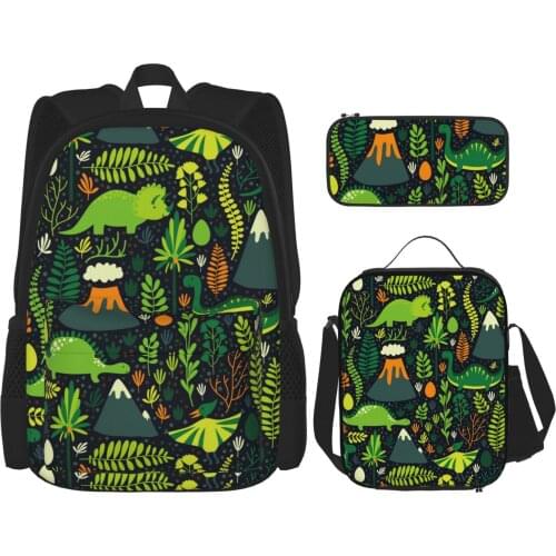 Froest Boys Girls Backpacks with Insualted Cooler Lunch Bags Pencil Cases Children Back to School Bookbag Pen Box