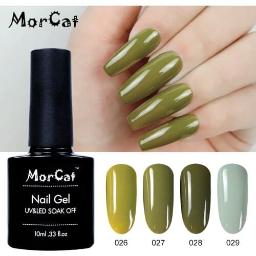 MorCat Gel Nail Polish Green Series for Spring Nail Art Design UV Gel Varnish Soak Off Nail Gel Polish Vernis Semi Permanent