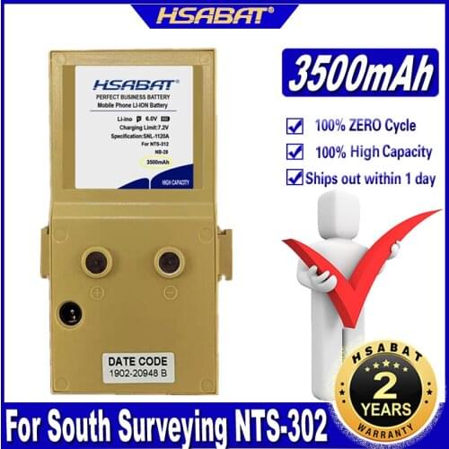 HSABAT NB-28 3500mAh Battery for NTS-312 NTS-332,NTS-342 South Total Station Batteries