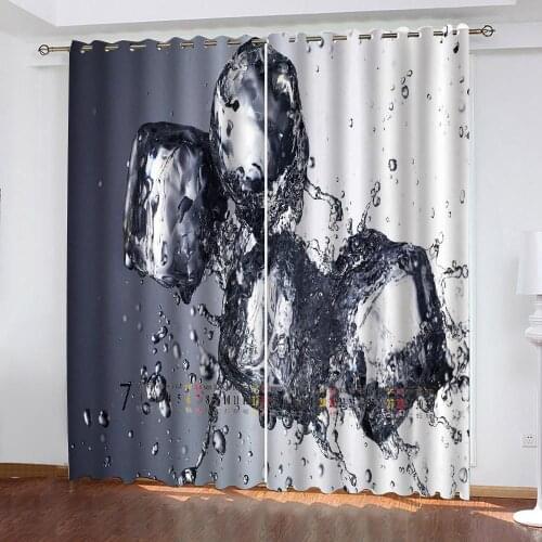 Customized size Luxury Blackout 3D Window Curtains water curtains Thick shading soundproof windproof curtain