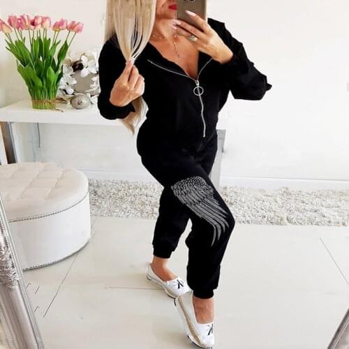 2Pcs Set Women Sport Tracksuit Zipper Hoodies Sweatshirt Pants Set Jogger Sport Wear Ladies Casual Sweat Autumn Streetwear Suit