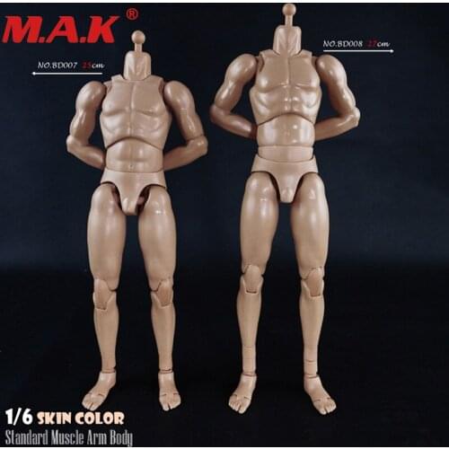 Hot Sales 1/6 Muscle Male Body BD003 /BD004 Skin Color Wide Shoulder Normal/High Version Action Figure Doll For 1/6 Head Sculpt