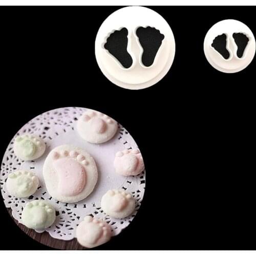 2Pcs Cute Baby Feet Fondant Cutter Cake Mold Sugar Craft Bakeware Decorating Tool DIY Baking Tools Convenient Tool [3]
