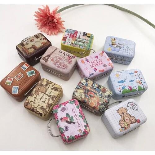 Mini False Eyelashes Box Luggage trolley suitcase Eyelash Packing Box Portable Fake Lashes Makeup Tool Fashion Cute Gift