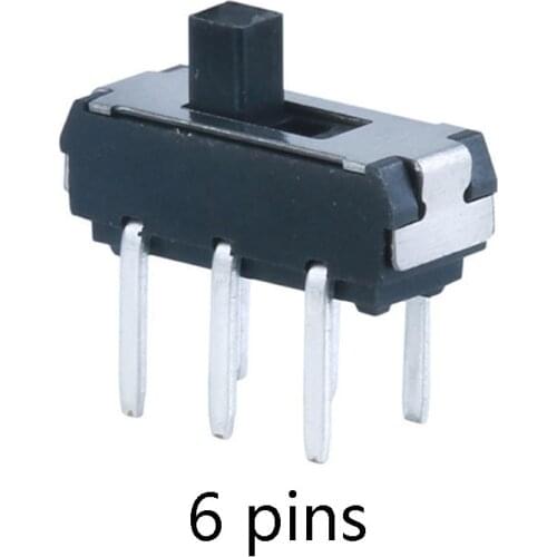 10pcs 6 Pin Mini Slide Switch Micro Toggle Switch Miniature Limit Switch 2Position 6pins black