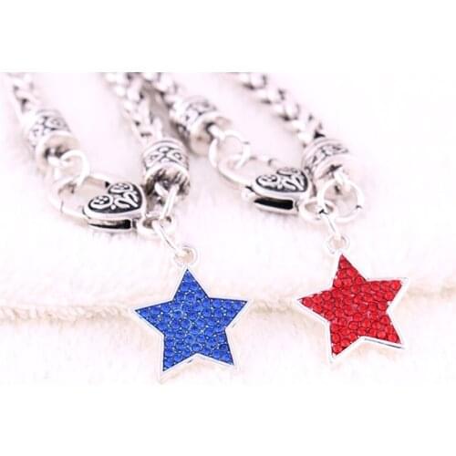 Trendy Charm Pendant For Unisex Star Shape Design Attractive With Crystals Whaet Link Chain Zinc Alloy Provide Dropshipping