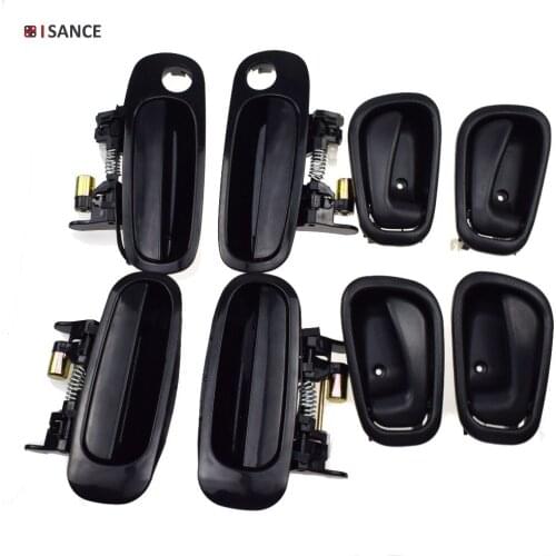 ISANCE Outside & Inside Door Handle Front Rear Left Right For Toyota Corolla Chevrolet Chevy Prizm 1998 1999 2000 2001 2002