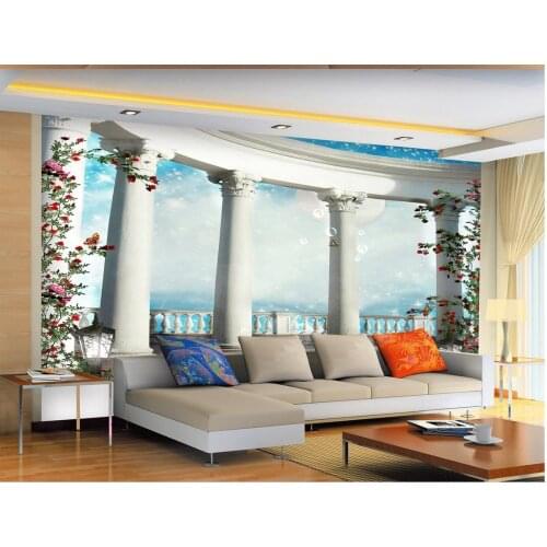 3d customized wallpaper living 3d wallpaper Balcony Roman column wall mural photo wallpaper custom 3d wallpaper
