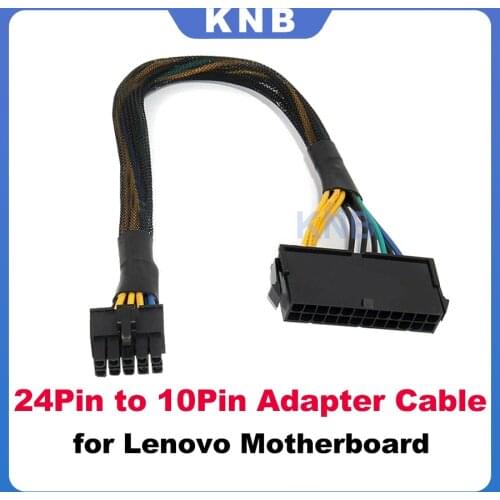 New 24Pin Female to 10 Pin Male Adapter Cable for ATX Lenovo Motherboard