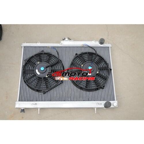All Aluminum Racing Radiator + FAN For Nissan Skyline R33 R34 GTR GTS-T