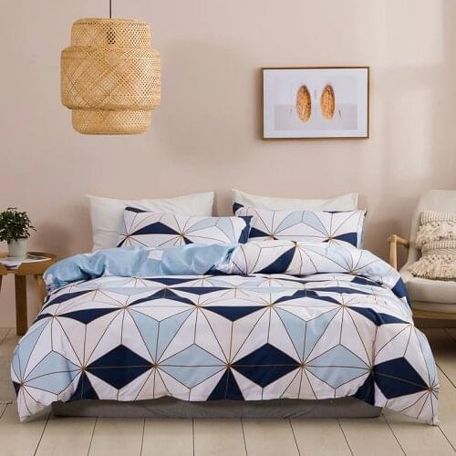 Nordic Style Lattice Bedding Set Duvet Cover King Size High Quality Comforter Bed Queen Geometric Pattern Quilt Set